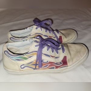 Vans Off The Wall Old Skool Flames U.S. Kid's Youth Size 7